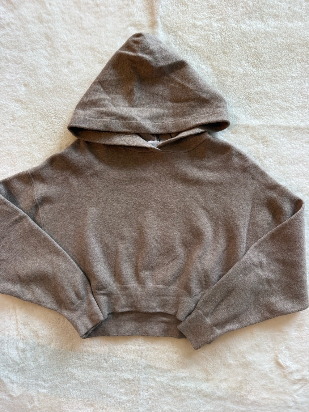 Zara NWOT brown cropped sweater hoodie